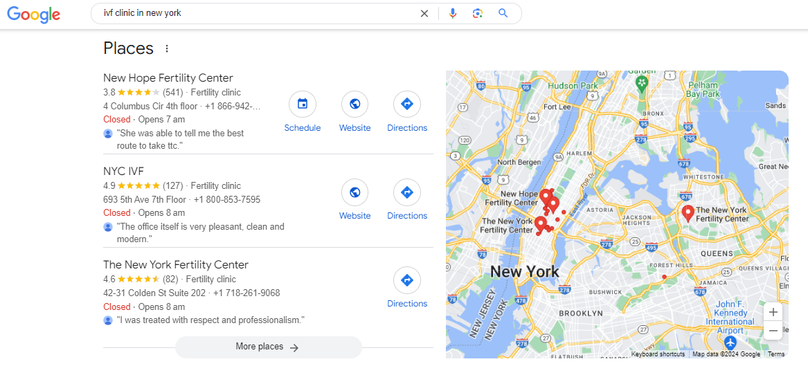 google my business profile example