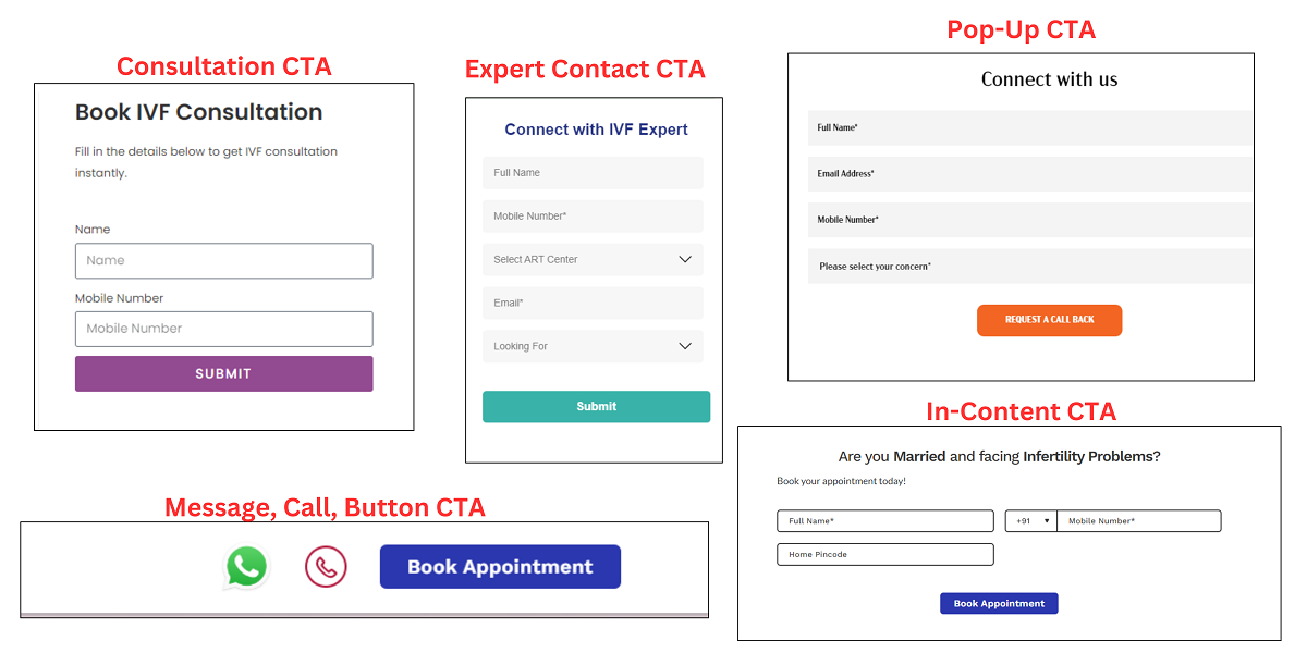 ivf website cta examples