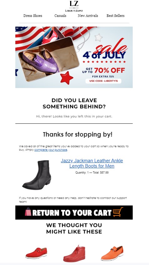 follow up email for ecommerce